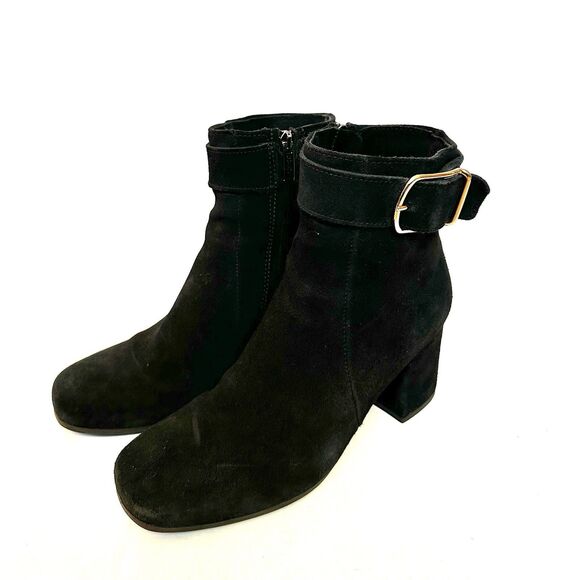 La Canadienne Women’s Jesse Black Suede Ankle Boot Size 7M Waterproof Square Toe - Picture 12 of 12